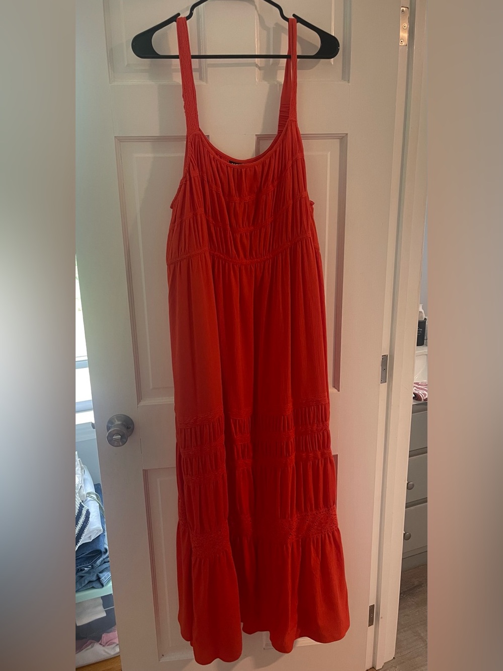 Orange Tiered Maxi Dress